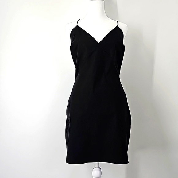 ASOS Backless Black Bodycon Shaping Vneck Mini Dress w Spaghetti Straps - Picture 10 of 16